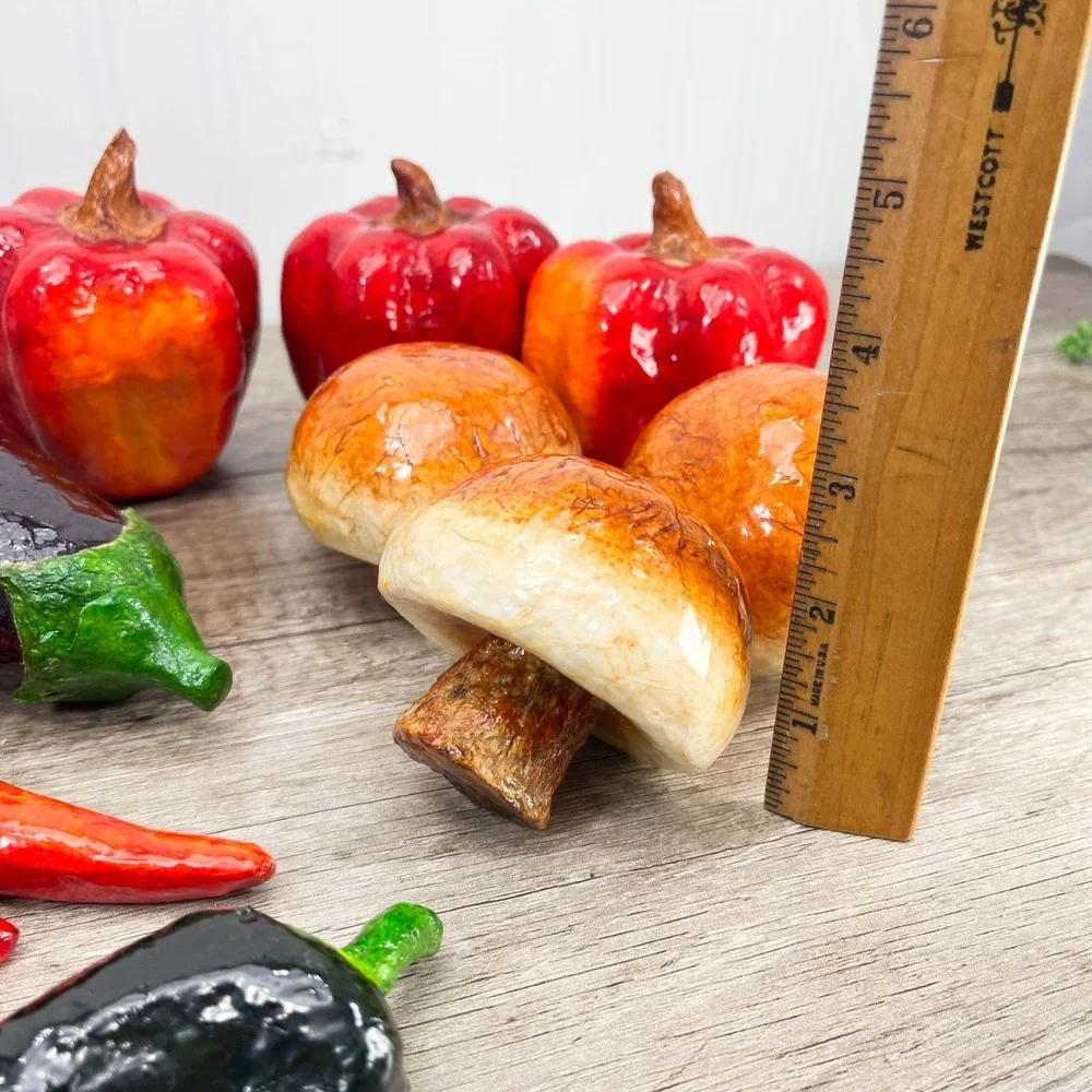 Vintage‎ Fake Veggies Handmade Paper Mache Glossy Vegetables Folk Art